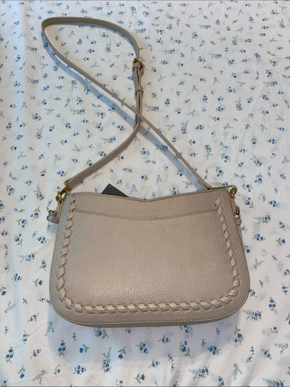 Style & Co. Taupe Crossbody Bag with Whipstitch Trim